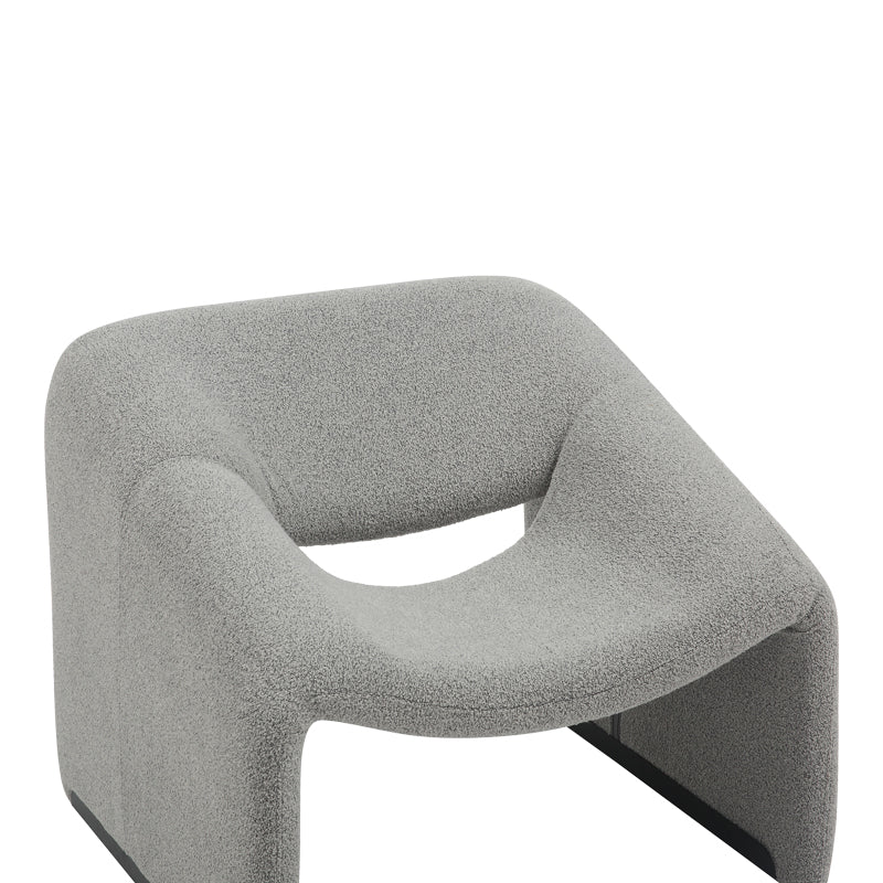 Fotoliu Clous boucle tesatura, Gri, 86x77x74 cm