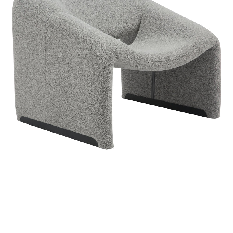 Fotoliu Clous boucle tesatura, Gri, 86x77x74 cm