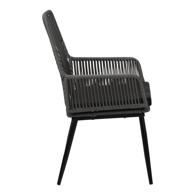 Fotoliu de exterior, Tanish, ratan, gri deschis, 58x58x87 cm