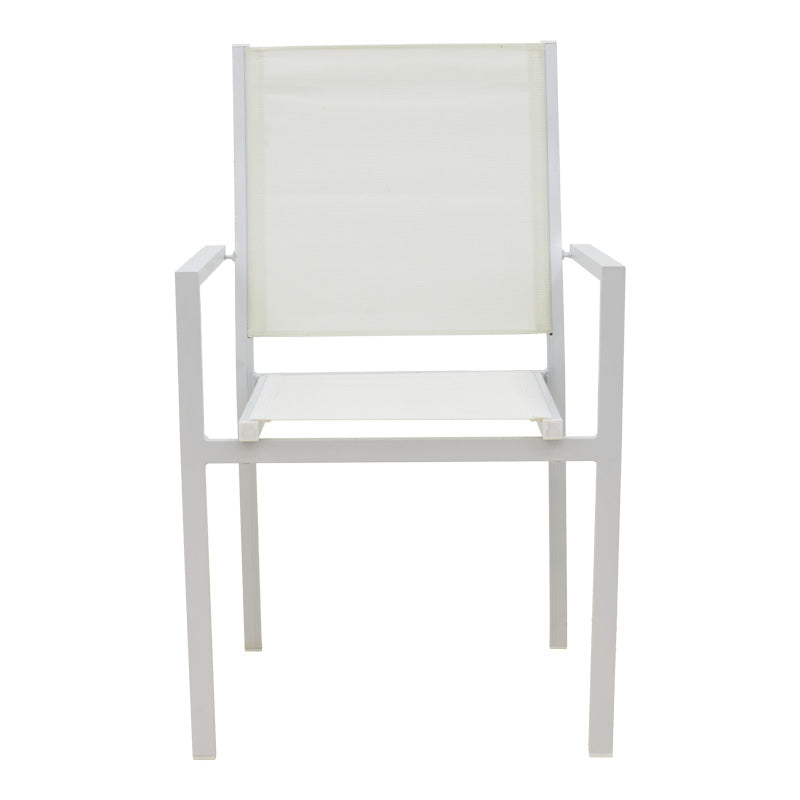 Fotoliu de gradina din aluminiu textilena Zacreta, alb, 56x61x87 cm