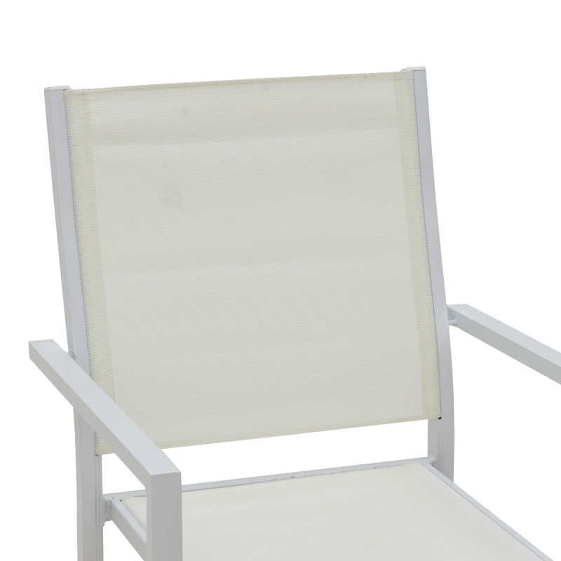 Fotoliu de gradina din aluminiu textilena Zacreta, alb, 56x61x87 cm