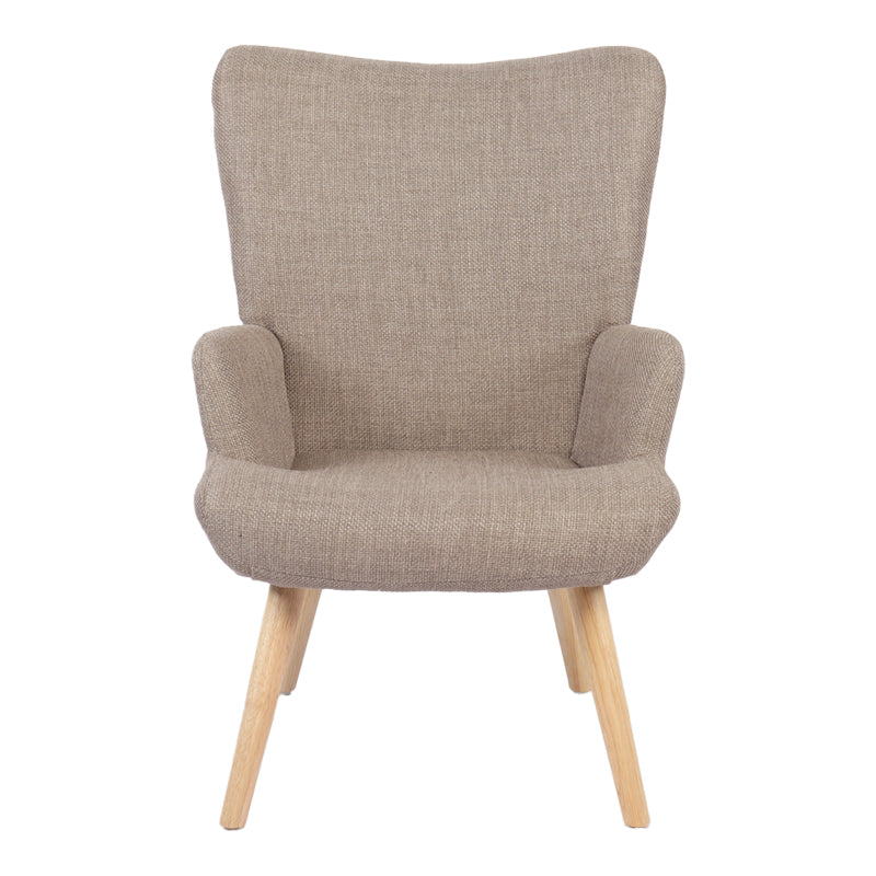 Fotoliu Gerlina, Picioare lemn natural, Diverse culori, 71x64x94 cm - Gri-Bej