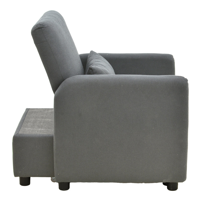 fotoliu-bed Flexa stofă, Gri - Negru, 85x92x84 cm - Gri