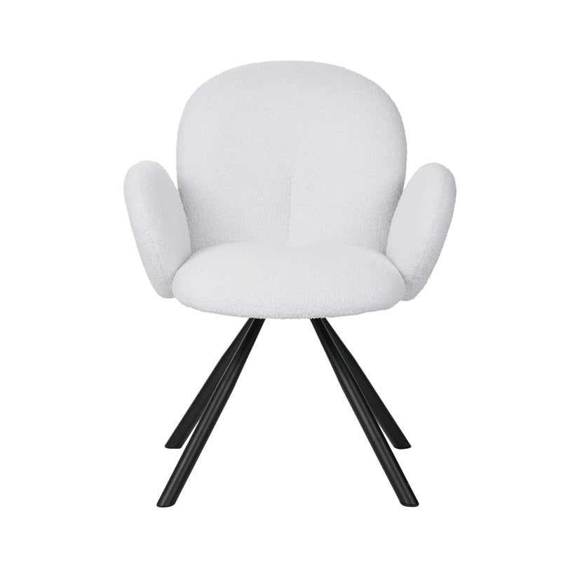 Fotoliu Garzele din teddy, Alb - Gri, 68x66x82 cm - Alb