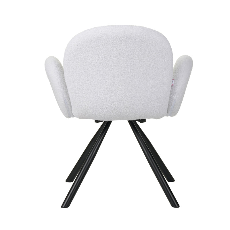 Fotoliu Garzele din teddy, Alb - Gri, 68x66x82 cm - Alb