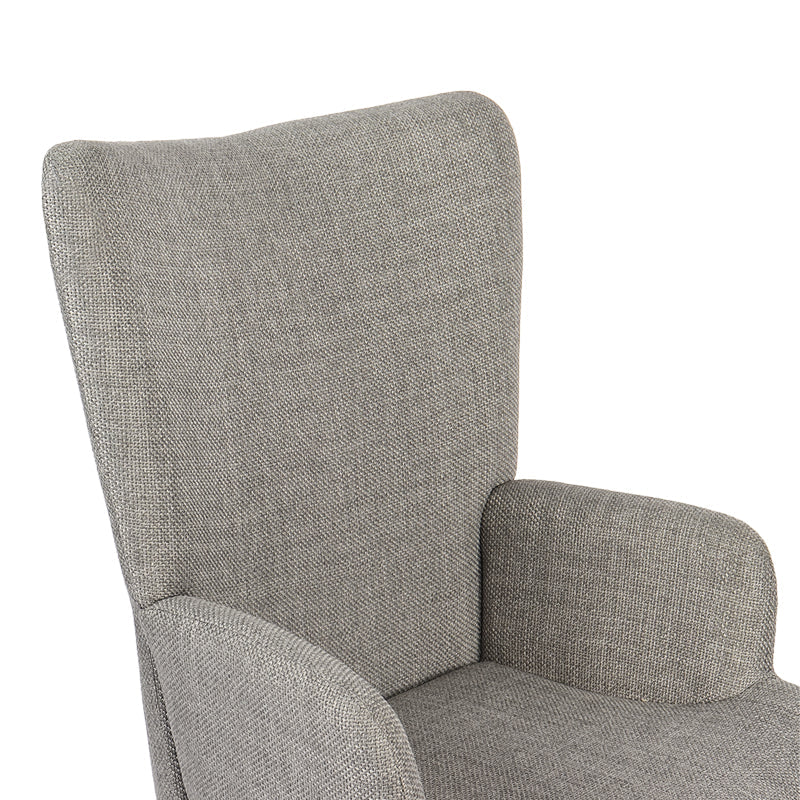 Fotoliu cu taburet Gerlina, Picioare lemn natural, Diverse culori, 71x64x94 cm - Gri deschis