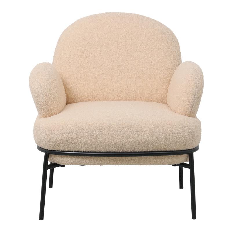Fotoliu Jaycob boucle, 74x71x83 cm - Crem