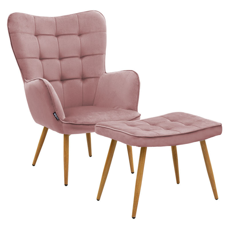 Fotoliu Maddison, Gri - Roz, 68x72x988 cm - Fotoliu Maddison, Gri - Roz, 68x72x988 cm - 029-000156