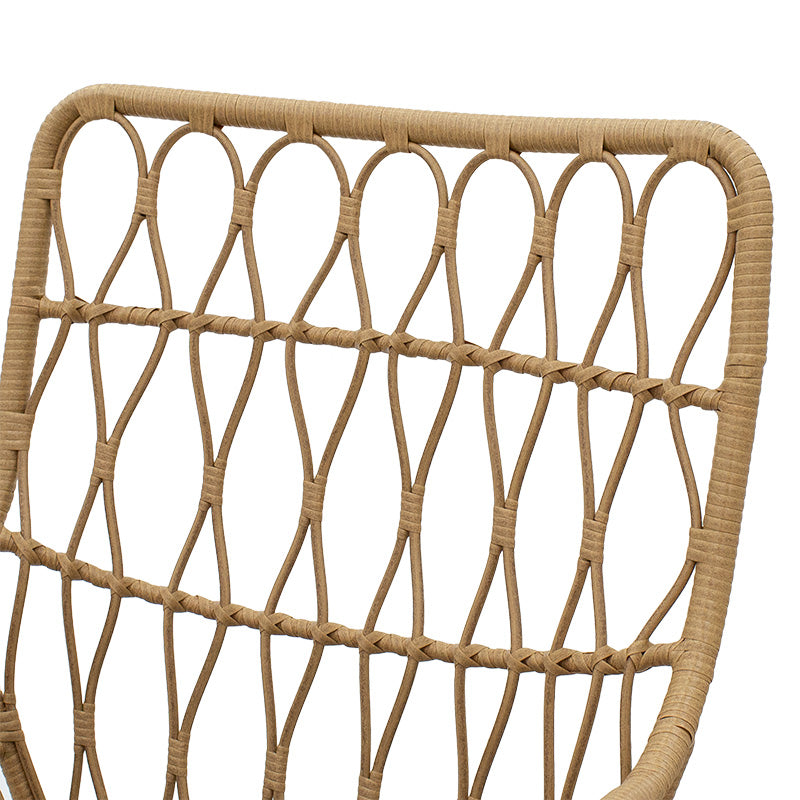 Fotoliu Naoki metal negru-pe Natural-perna, Gri, 70x75x99 cm