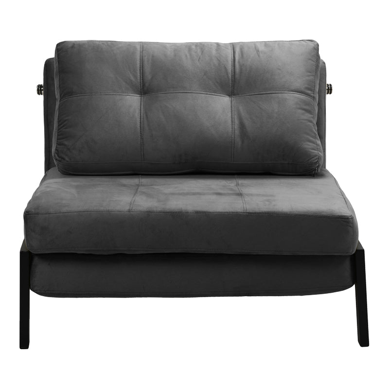 Fotoliu-pat tesatura de catifea Fancy, antracit metal, negru, 95x98x70 cm