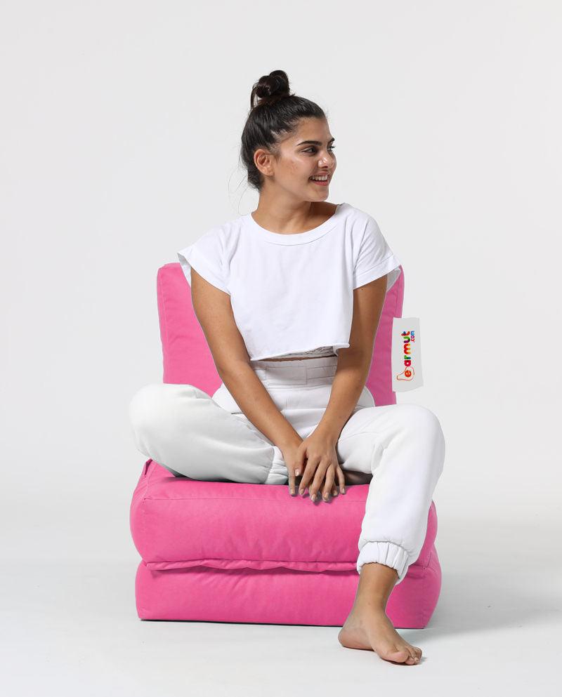 Fotoliu Puf Extensibil, Garden Bean Bag Large, 55x40x40 cm - Roz