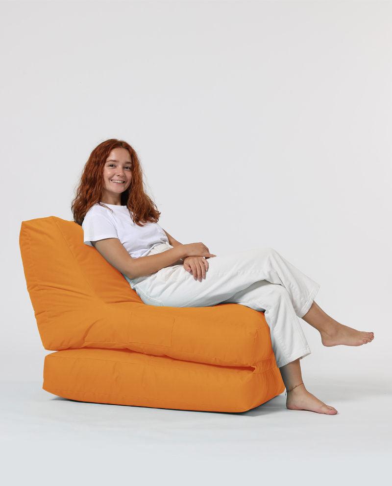 Fotoliu Puf Extensibil, Garden Bean Bag Large, 55x40x40 cm - portocale