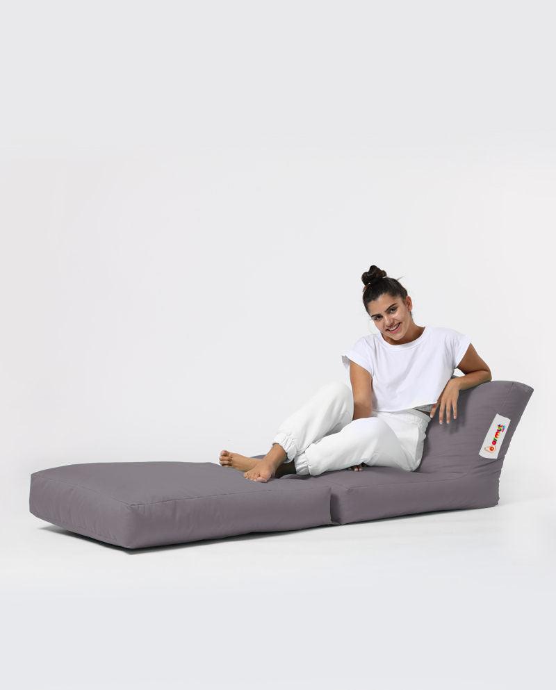 Fotoliu Puf Extensibil, Garden Bean Bag Large, 55x40x40 cm - Gri deschis