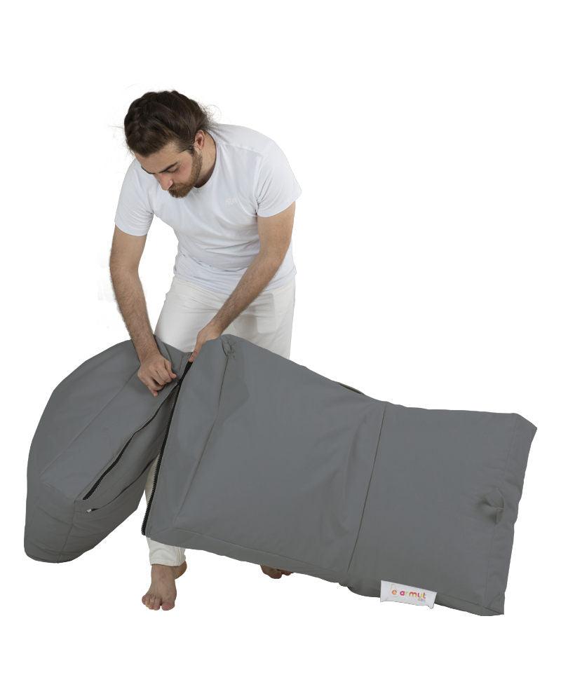 Fotoliu Puf Extensibil, Garden Bean Bag Large, 55x40x40 cm - Gri deschis