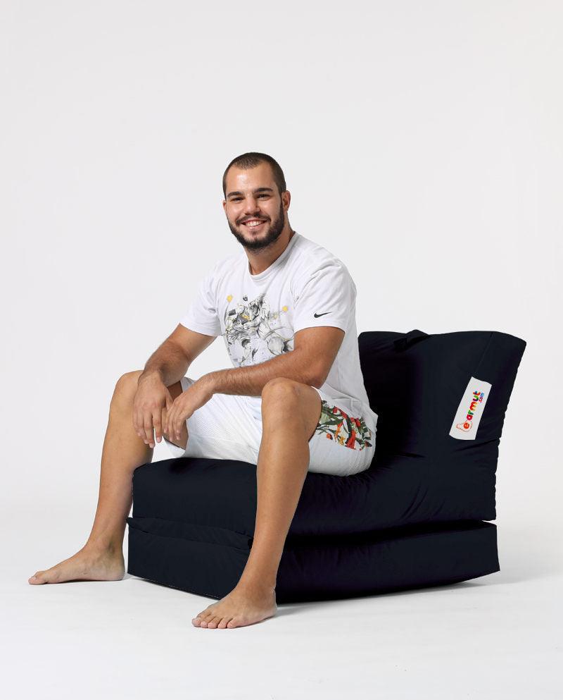 Fotoliu Puf Extensibil, Garden Bean Bag Large, 55x40x40 cm - Negru