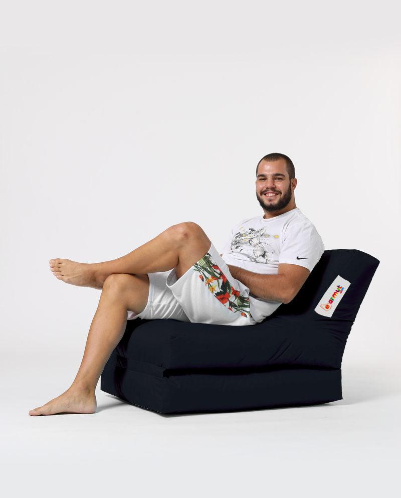 Fotoliu Puf Extensibil, Garden Bean Bag Large, 55x40x40 cm - Negru