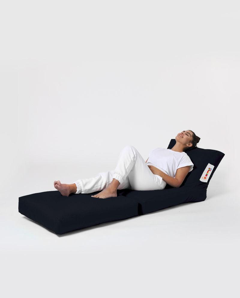 Fotoliu Puf Extensibil, Garden Bean Bag Large, 55x40x40 cm - Negru