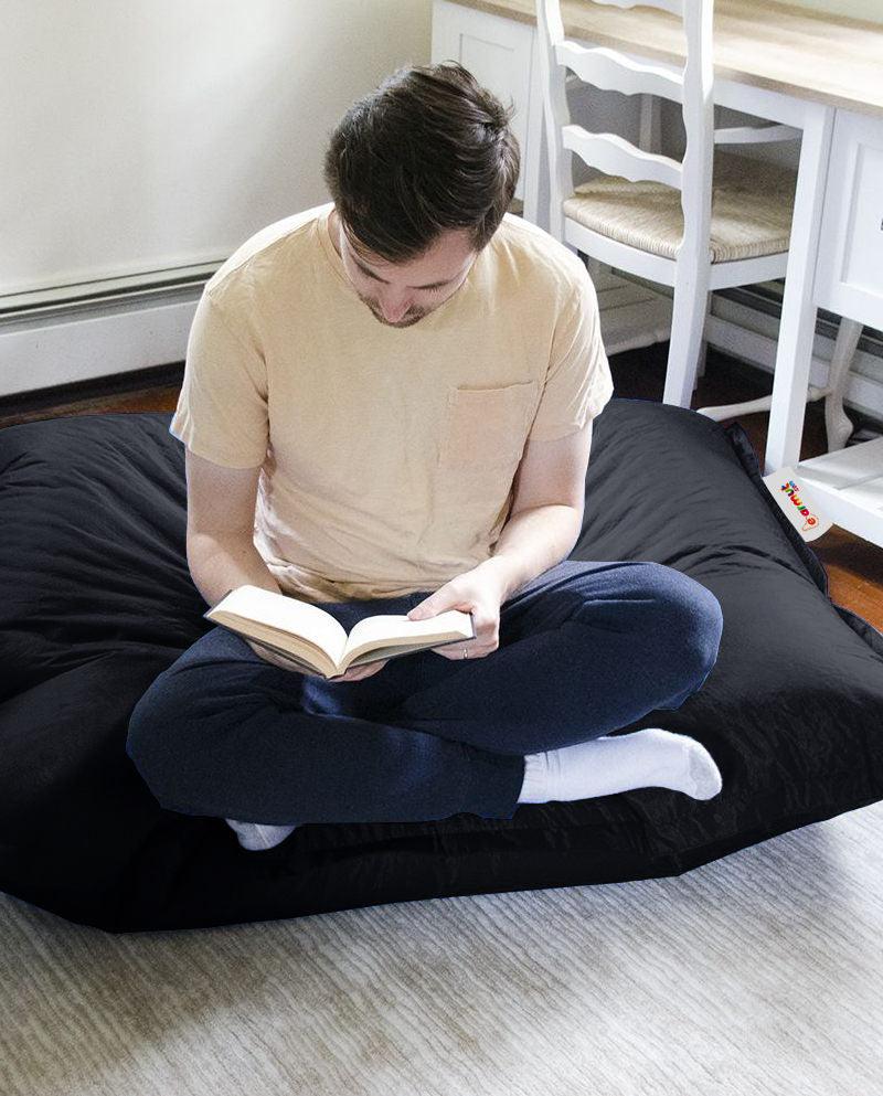 Fotoliu Puf Gradina, Bean Bag, Ferndale, Textil impermeabil, 100x100x20 cm - Negru
