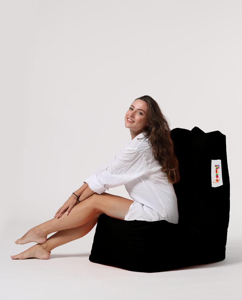 Fotoliu Puf tip Para Gradina, Garden Bean Bag Lounge, 60x90x35 cm - Negru