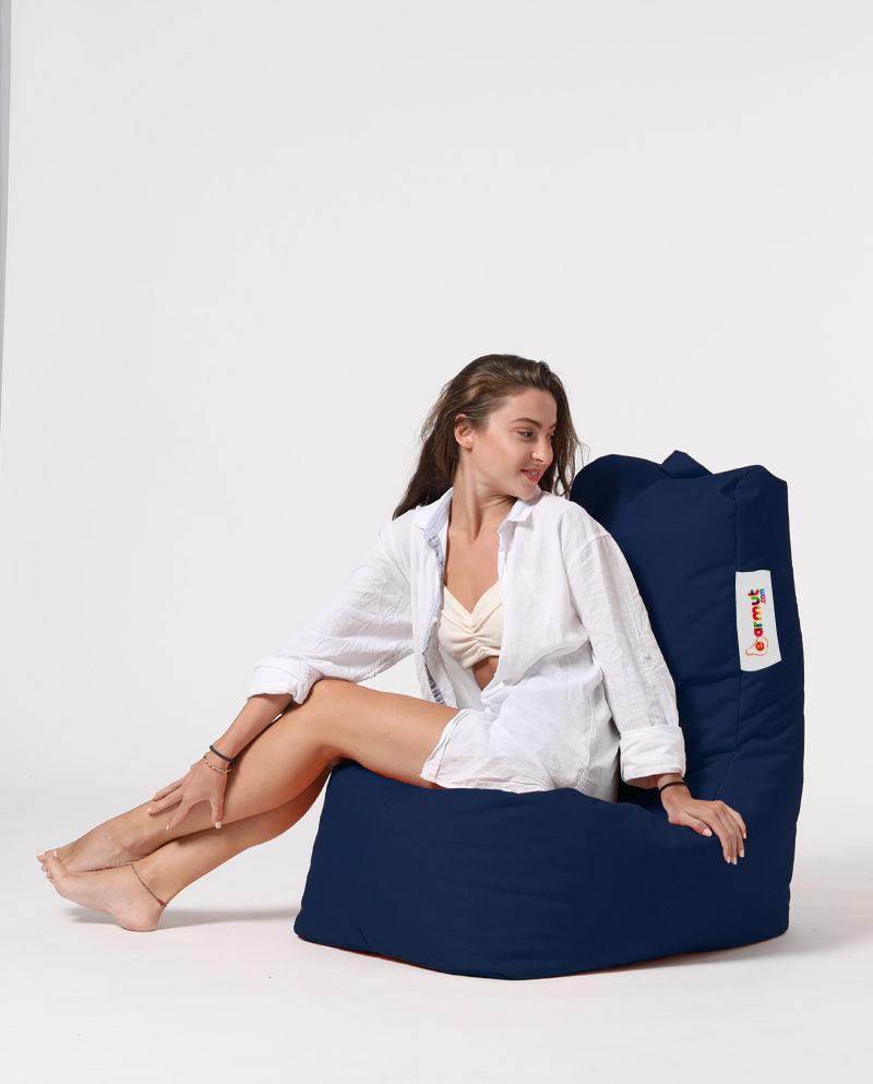 Fotoliu Puf tip Para Gradina, Garden Bean Bag Lounge, 60x90x35 cm - Albastru inchis