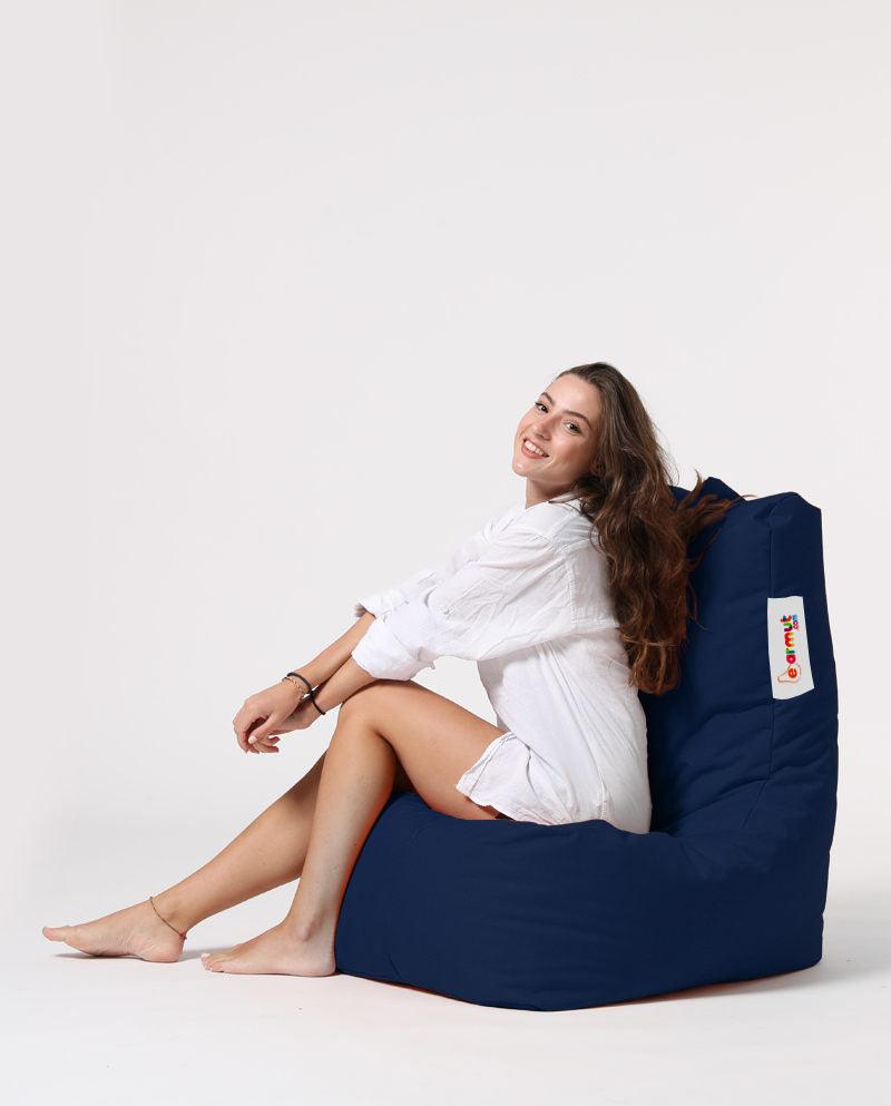 Fotoliu Puf tip Para Gradina, Garden Bean Bag Lounge, 60x90x35 cm - Albastru inchis