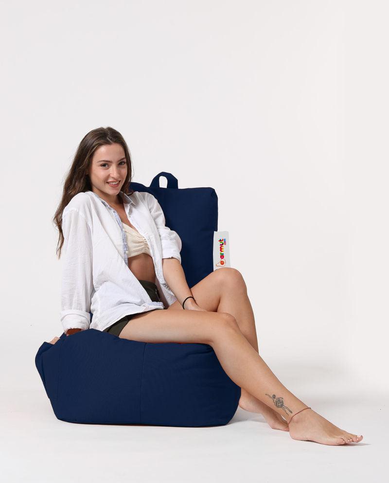 Fotoliu Puf tip Para Gradina, Garden Bean Bag Lounge, 60x90x35 cm - Albastru inchis