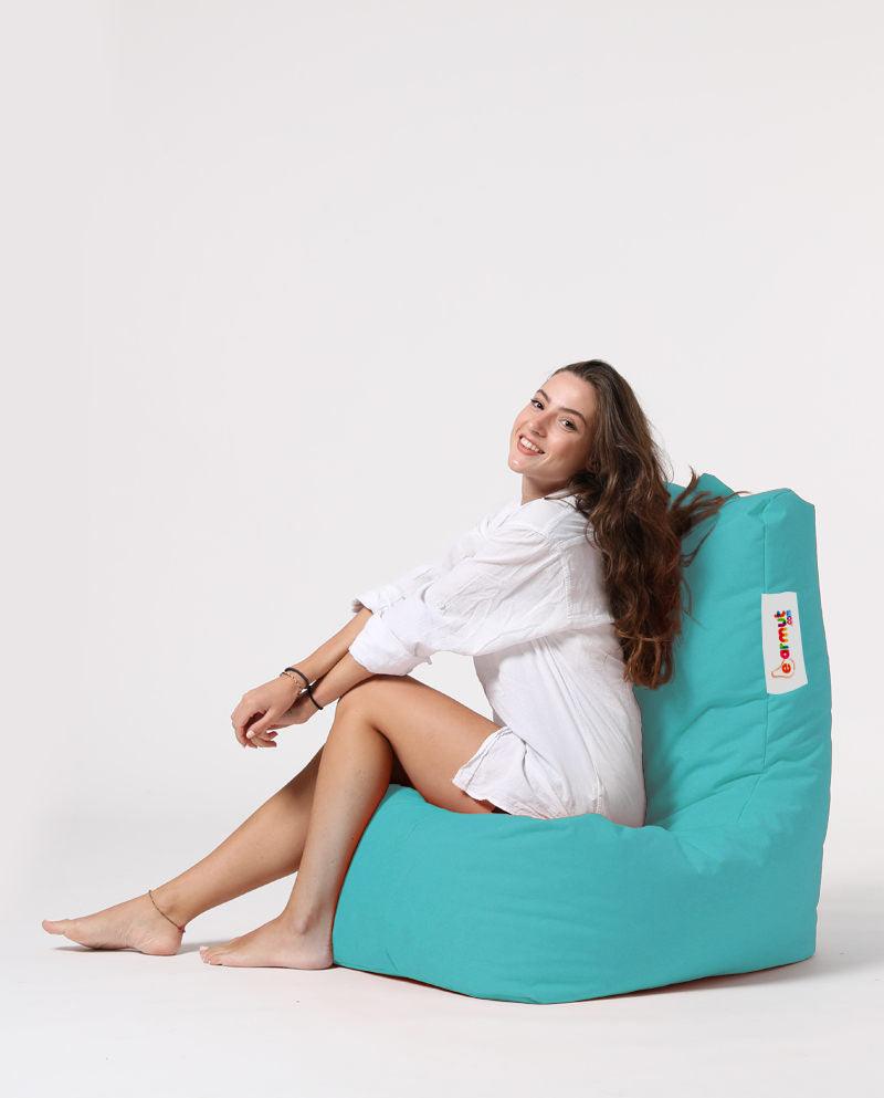 Fotoliu Puf tip Para Gradina, Garden Bean Bag Lounge, 60x90x35 cm - Turcoaz
