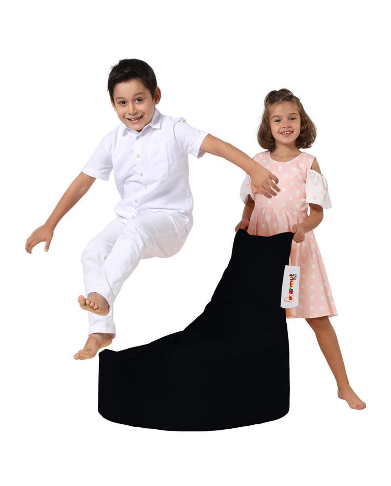 Fotoliu Puf tip Sac pentru Copii, Garden Bean Bag, 70x70x35 cm - Negru