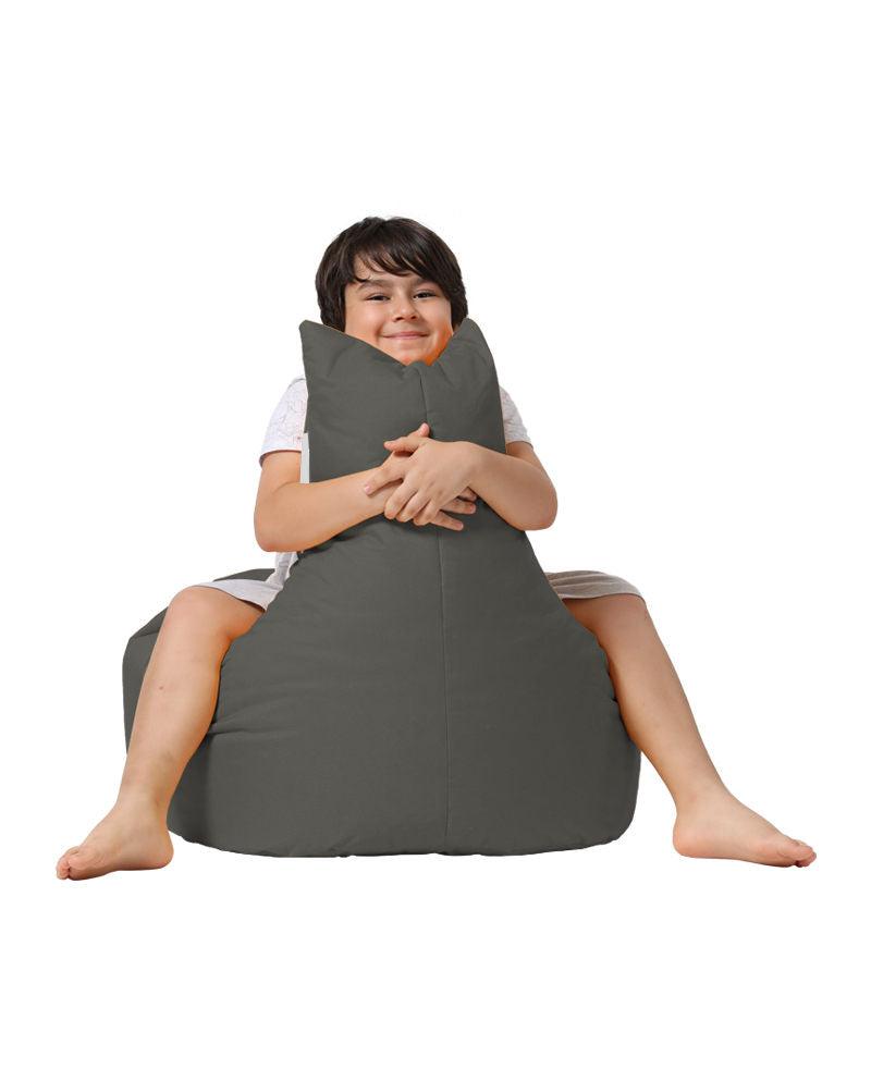 Fotoliu Puf tip Sac pentru Copii, Garden Bean Bag, 70x70x35 cm - Fum