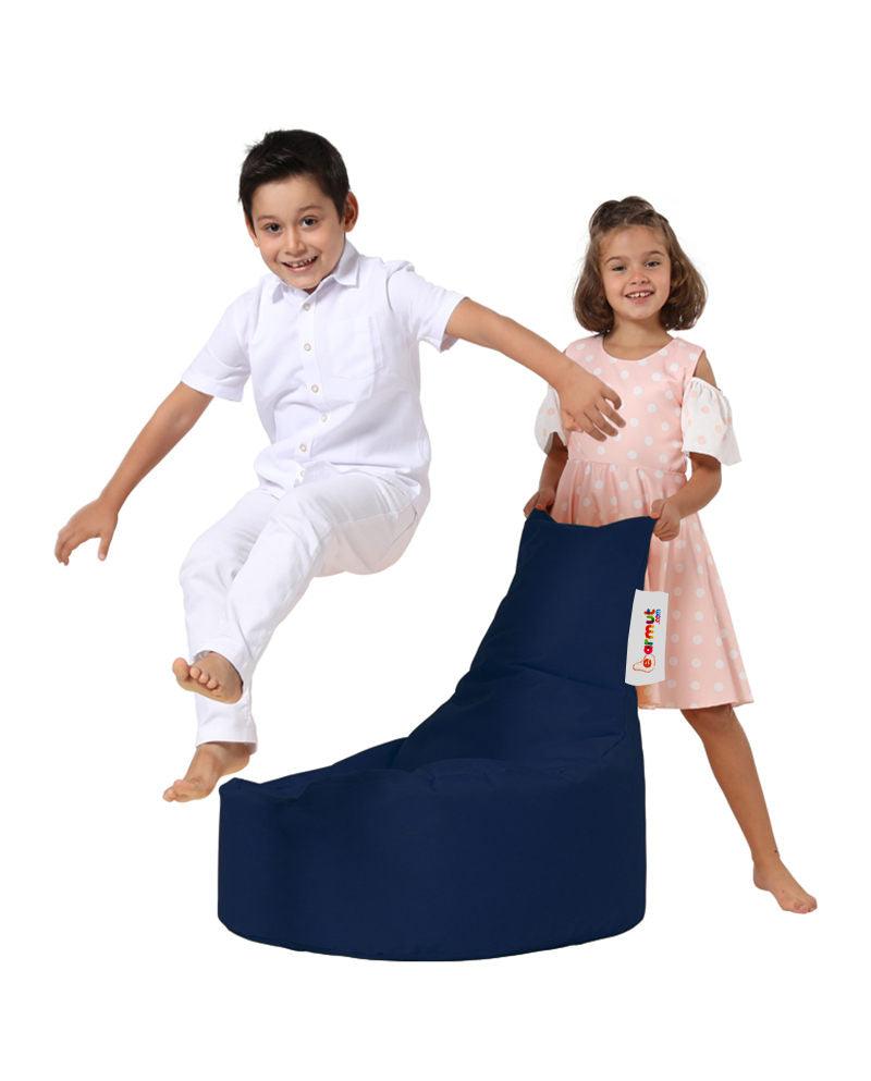 Fotoliu Puf tip Sac pentru Copii, Garden Bean Bag, 70x70x35 cm - Albastru inchis