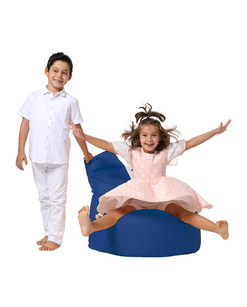 Fotoliu Puf tip Sac pentru Copii, Garden Bean Bag, 70x70x35 cm - Albastru