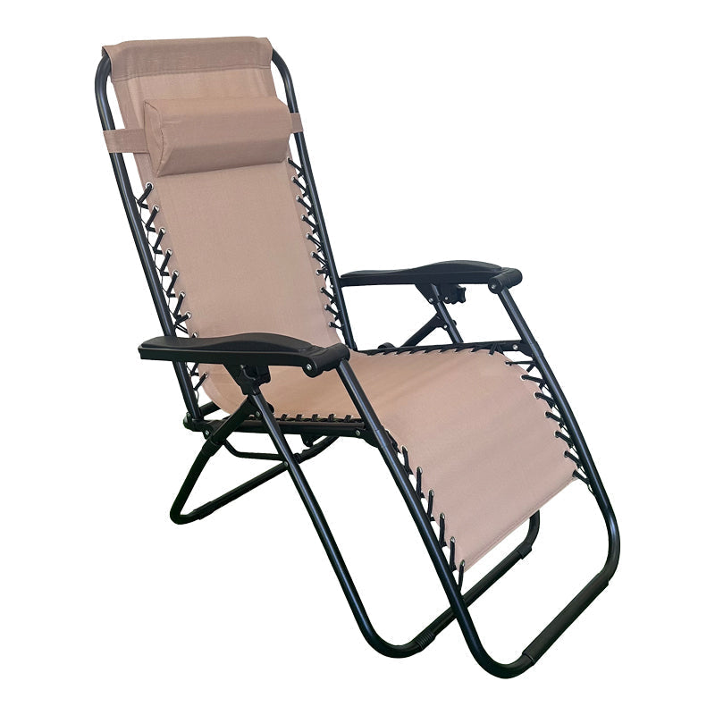 Fotoliu relaxant pliabil Mirka, Metal Negru, Textilenă, Gri, 65x165x110 cm - Fotoliu relaxant pliabil Mirka, Metal Negru, Textilenă, Gri, 65x165x110 cm - 407-000006