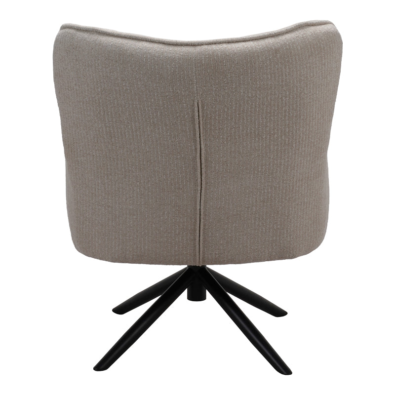 Fotoliu rotativ cu funcție Fremilia, Stil Modern, Material Țesătură, Gri-Bej, 75x80x94 cm