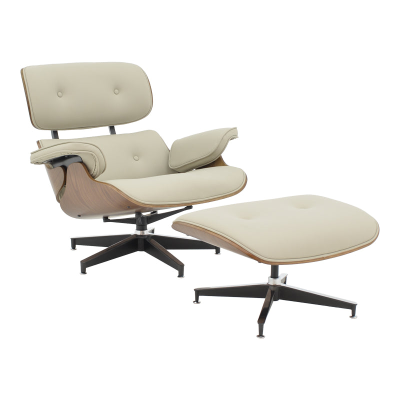 Fotoliu-taburet relax Eames, Negru - Nuc, 82x92x82 cm - Fotoliu-taburet relax Eames, Negru - Nuc, 82x92x82 cm - 332-000007
