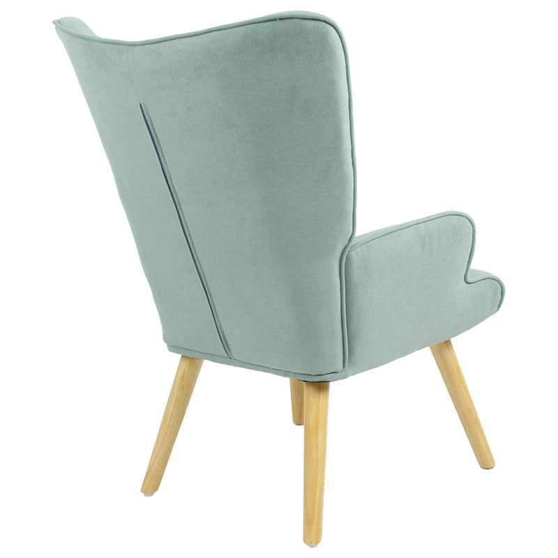 Fotoliu Tesatura fluffy verde aprins-Natural, 75x69x96 cm