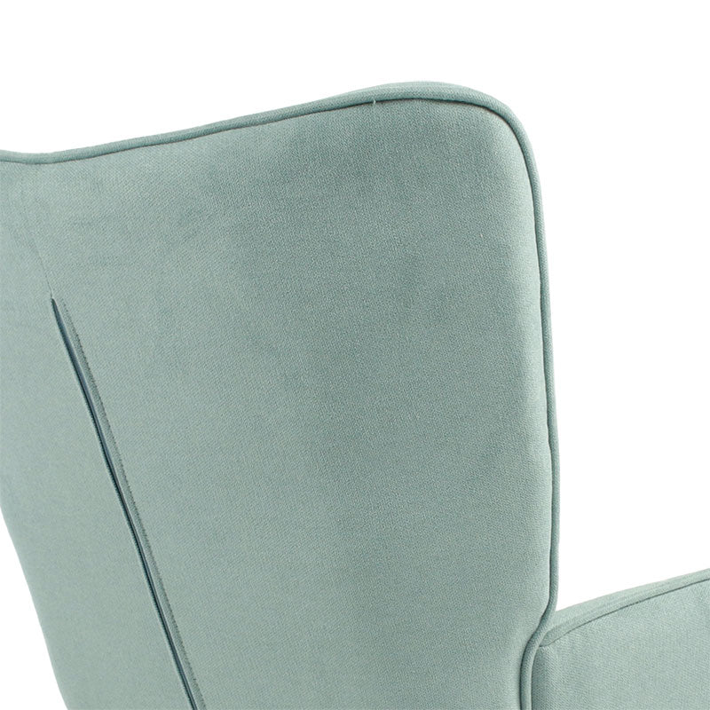 Fotoliu Tesatura fluffy verde aprins-Natural, 75x69x96 cm