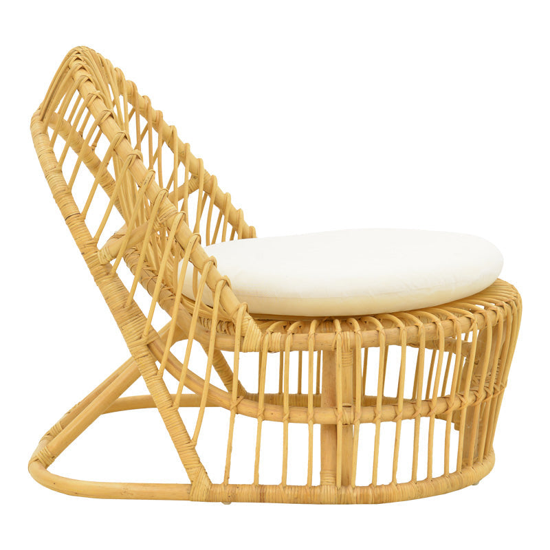 Fotoliu de relaxare Tromso, rattan negru, perna, Natural - Negru, 80x85x98 cm - Natur