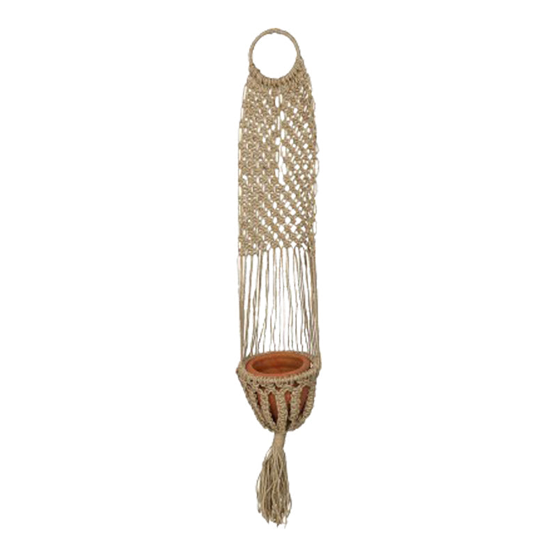 Ghiveci suspendat Aerial iuta, Natural, D23x135 cm