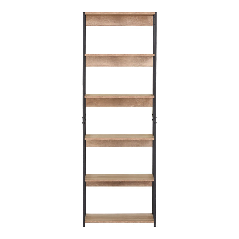 Kaliano stejar-negru metal Bibliotecă, 60x35x177 cm