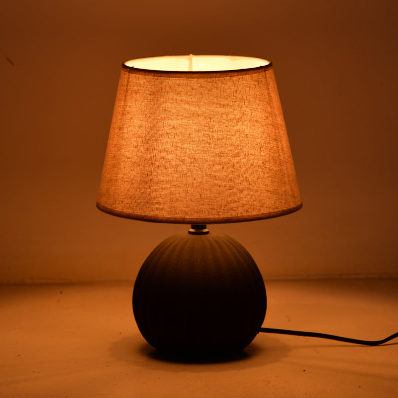 Lampă de masă Melanie, Ceramică, Negru-Bej, 22x30 cm - Negru
