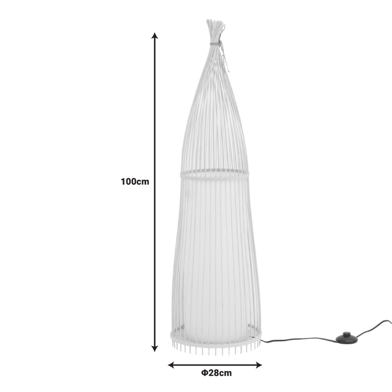 Lampa de podea Florance bambus, Natural, D28x100 cm