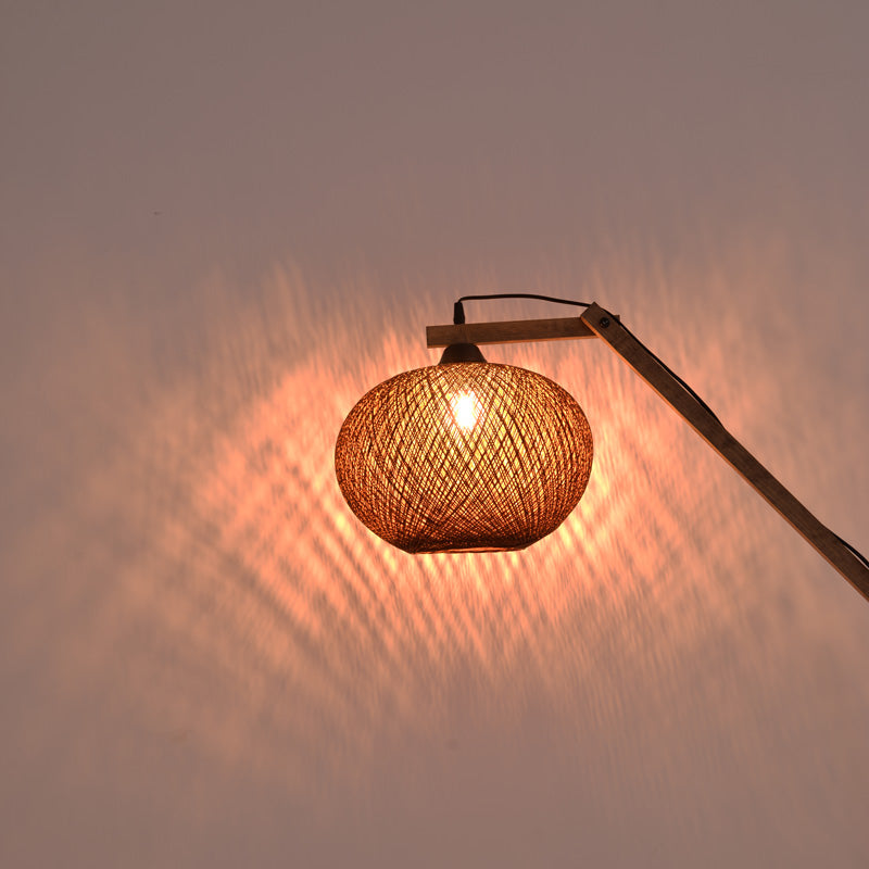 Lampa de podea Gaia din lemn, maro, 20x50x160 cm