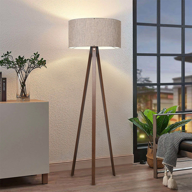 Lampadar PWL-1059, MDF si textil, D38x140 cm - Nisip-Bej-Nuc
