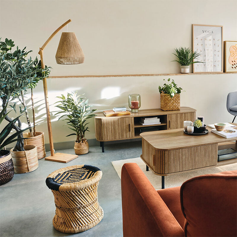 Lampa de podea Sean bambus, bej, 52x30x158 cm