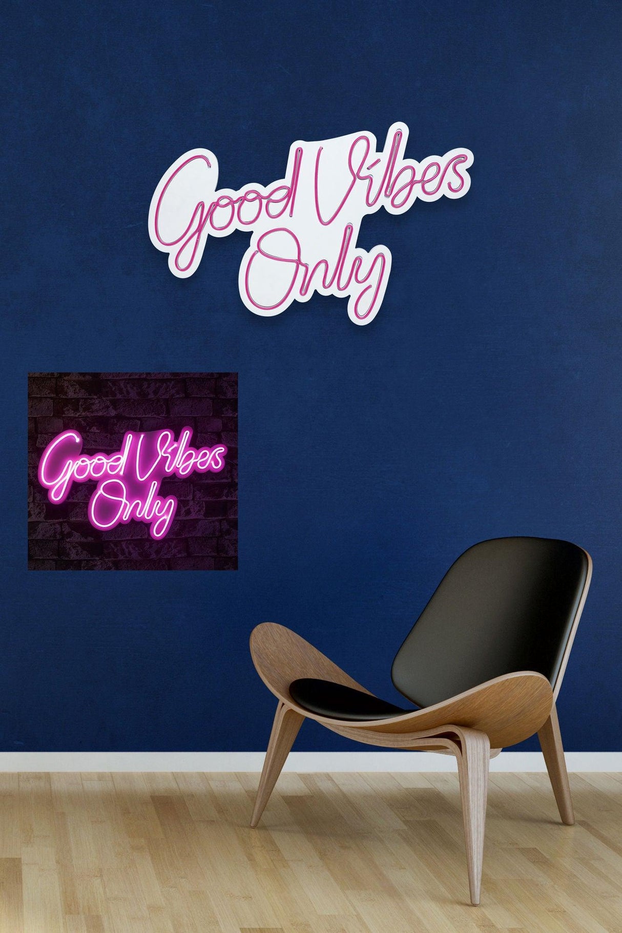 Lampa Neon Good Vibes Only 2, 37x62 cm - Roz