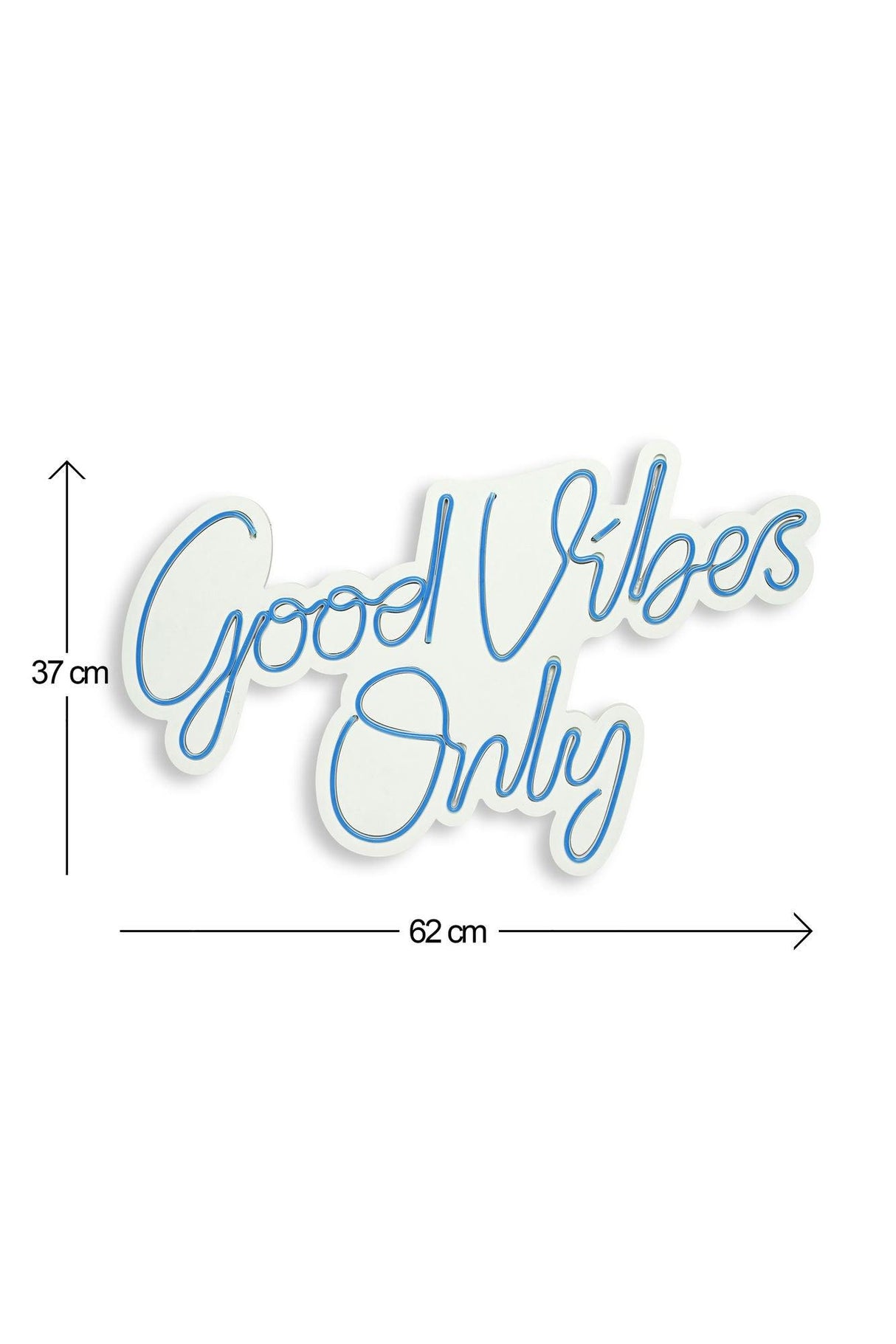 Lampa Neon Good Vibes Only 2, 37x62 cm - Albastru