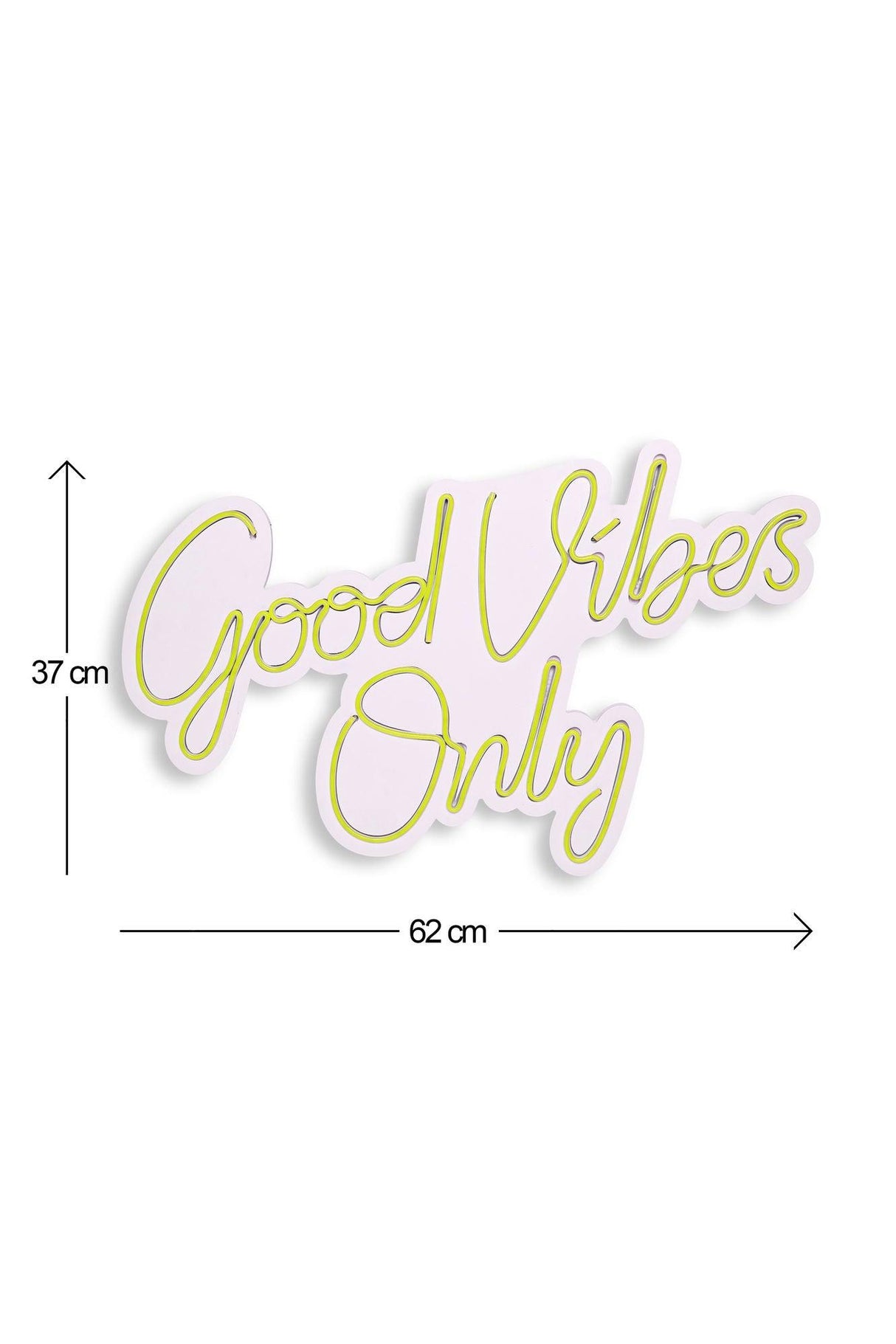 Lampa Neon Good Vibes Only 2, 37x62 cm - Galben