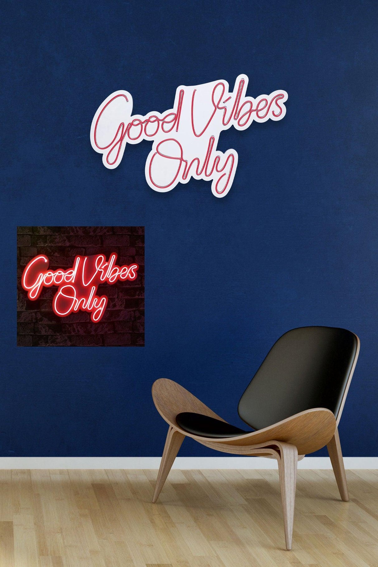 Lampa Neon Good Vibes Only 2, 37x62 cm - Roșu