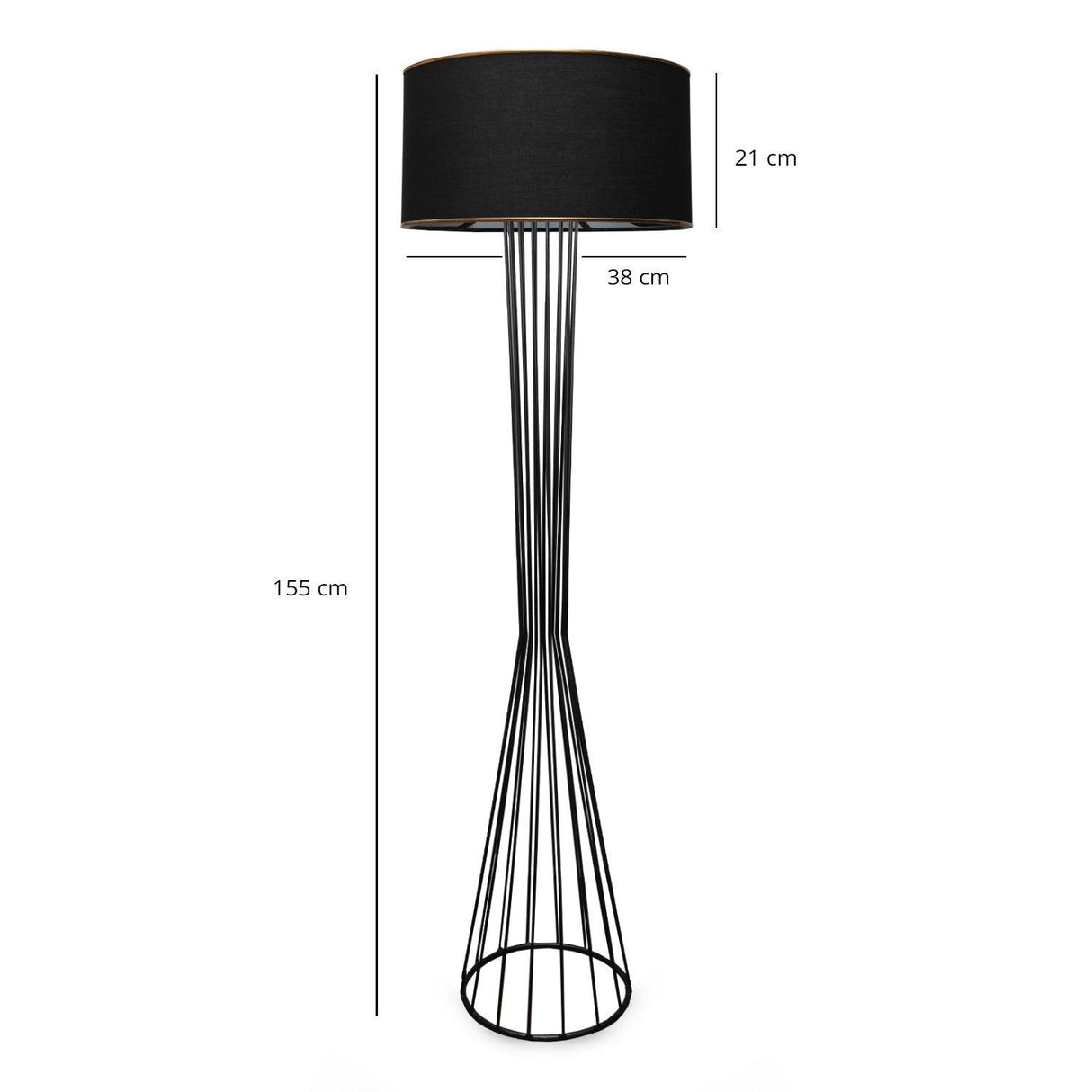 Lampadar Aydin, 38x21x155 cm - Negru