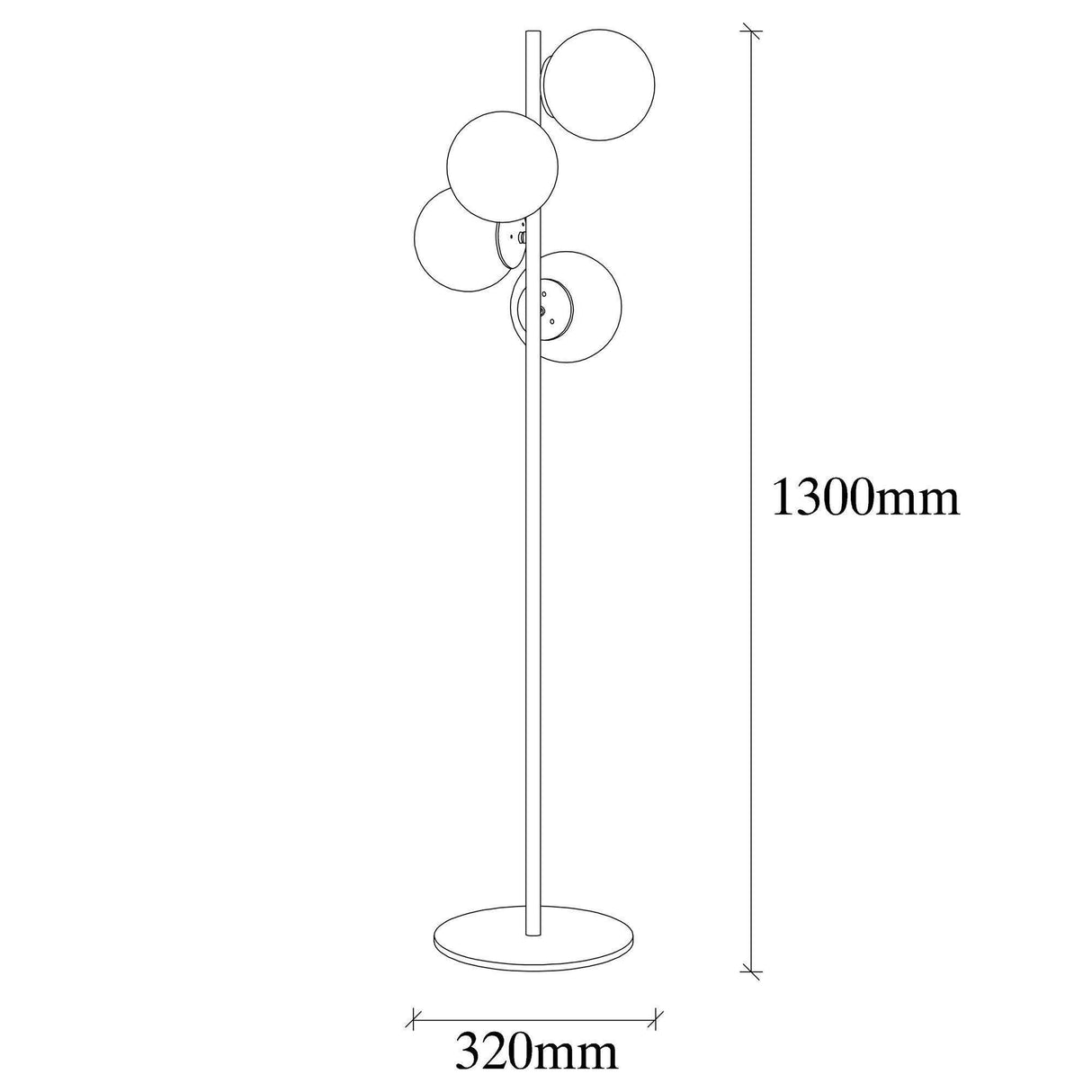 Lampadar Luxer, Auriu, 15x15x130 cm